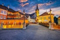 Amazing View of Evangelical Cathedral and the Liars Bridge in the center of Sibiu city Royalty Free Stock Photo