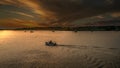 Fishing boat amazing sunset seascape Baltimore Ireland Royalty Free Stock Photo