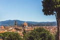 Amazing view of Florence city from the hill, Italy. Beautiful sunny day Royalty Free Stock Photo