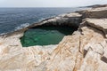 Amazing view of Giola Natural Pool in Thassos island, Greece Royalty Free Stock Photo