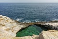 Amazing view of Giola Natural Pool in Thassos island, Greece Royalty Free Stock Photo