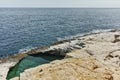 Amazing view of Giola Natural Pool in Thassos island, Greece Royalty Free Stock Photo