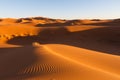 Amazing view of the great sand dunes in the Sahara Desert, Erg Chebbi, Merzouga, Morocco