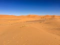 Amazing view of the great sand dunes in the Sahara Desert, Erg Chebbi, Merzouga, Morocco Royalty Free Stock Photo