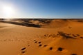 Amazing view of the great sand dunes in the Sahara Desert, Erg Chebbi, Merzouga, Morocco Royalty Free Stock Photo