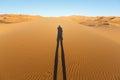 Amazing view of the great sand dunes in the Sahara Desert, Erg Chebbi, Merzouga, Morocco Royalty Free Stock Photo