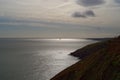 Amazing view of Greystones cliff and sea captured from the trail of the Bray, East coast, Ireland