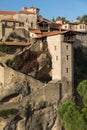 Amazing view of Holy Monastery of Great Meteoron in Meteora, Greece Royalty Free Stock Photo