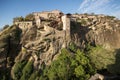 Amazing view of Holy Monastery of Great Meteoron in Meteora, Greece Royalty Free Stock Photo