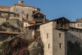 Amazing view of Holy Monastery of Great Meteoron in Meteora, Greece Royalty Free Stock Photo