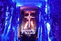 Zipaquira, Colombia; January 04 2020: Amazing view inside of the salt Cathedral in Zipaquira, where people can see the mine and th Royalty Free Stock Photo