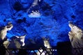 Zipaquira, Colombia; January 04 2020: Amazing view inside of the salt Cathedral in Zipaquira, where people can see the mine and th Royalty Free Stock Photo