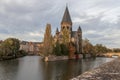 Amazing view of `Jardin d`amour` and `Temple neuf`, Metz, France Royalty Free Stock Photo