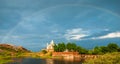 Amazing view on Jaswanth Thada mausoleum after the rain with a r Royalty Free Stock Photo