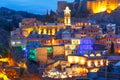 Abanotubani district at night, Tbilisi, Georgia.