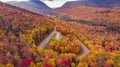 Amazing view of Kancamagus Highway in New Hampshire during Foliage season Autumn USA Royalty Free Stock Photo