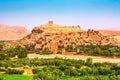 Amazing view of Kasbah Ait Ben Haddou near Ouarzazate in the Atlas Mountains of Morocco. UNESCO World Heritage Site since 1987. A Royalty Free Stock Photo