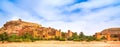 Amazing view of Kasbah Ait Ben Haddou near Ouarzazate in the Atlas Mountains of Morocco. UNESCO World Heritage Site since 1987. A Royalty Free Stock Photo