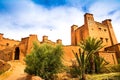 Amazing view of Kasbah Ait Ben Haddou near Ouarzazate in the Atlas Mountains of Morocco. UNESCO World Heritage Site since 1987. A Royalty Free Stock Photo