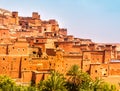 Amazing view of Kasbah Ait Ben Haddou near Ouarzazate in the Atlas Mountains of Morocco. UNESCO World Heritage Site since 1987. Royalty Free Stock Photo