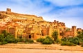 Amazing view of Kasbah Ait Ben Haddou near Ouarzazate in the Atlas Mountains of Morocco. UNESCO World Heritage Site since 1987. Royalty Free Stock Photo