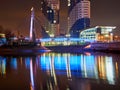 An amazing view of the Kiss Bridge, against which the Admiral Business Class Residential Complex, together cast their glow on the