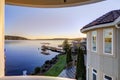 Amazing view of Lake Washington from upper balcony Royalty Free Stock Photo