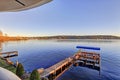 Amazing view of Lake Washington from upper balcony Royalty Free Stock Photo