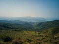 Amazing view of the landscape of mountains covered by dense vegetatio