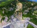 Amazing view of the landslide on a mountain road. The road from Mestia to Zugdidi was blocked by an rockfall. Road