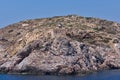 Amazing view of Lighthouse of entrance of port of Ios island, Greece Royalty Free Stock Photo