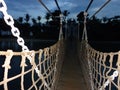 Amazing view of lovely wooden Rope bridge