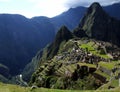 Amazing view of Machu Picchu and valley with Urubamba river Royalty Free Stock Photo