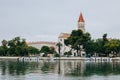 Amazing view of marina and Trogir town, Croatia. Travel destination in Croatia Royalty Free Stock Photo