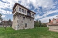 Amazing view of medieval Tower of Angel Voivode in Arapovo Monastery of Saint Nedelya, Bulgaria Royalty Free Stock Photo