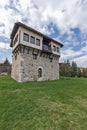 Amazing view of medieval Tower of Angel Voivode in Arapovo Monastery of Saint Nedelya, Bulgaria