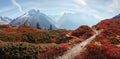 Amazing view on Monte Bianco mountains range with Monblan on background Royalty Free Stock Photo