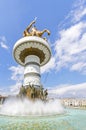 Amazing view of Monument of Alexander the Great, Skopje, Macedonia Royalty Free Stock Photo