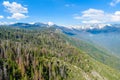 The amazing view from Moro Rock to Sierra Nevada, Mount Whitney. Hiking in Sequoia National Park, California, USA Royalty Free Stock Photo