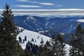 Amazing view at mountains range and snow slopes at Breckenridge Ski Resort Royalty Free Stock Photo