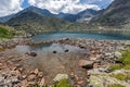 Amazing view of Musala peak and reflection in Musalenski lakes, Rila mountain