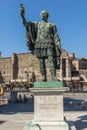Amazing view of Nerva statue in city of Rome, Italy