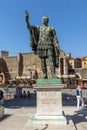 Amazing view of Nerva statue in city of Rome, Italy