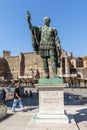 Amazing view of Nerva statue in city of Rome, Italy