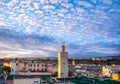 Amazing view of the old Medina in Fez Fes El Bali , Morocco at sunset. The ancient city and the oldest capital of Morocco,