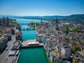 Amazing view over the city center of Zurich in Switzerland Royalty Free Stock Photo