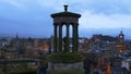 Amazing view over Edinburgh from Calton Hill in the evening - EDINBURGH, SCOTLAND - JANUARY 10, 2020