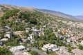 amazing view over Gjirokastra and the valley of the Drino River and the surrounding mountains