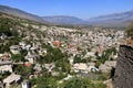 amazing view over Gjirokastra and the valley of the Drino River and the surrounding mountains