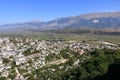 amazing view over Gjirokastra and the valley of the Drino River and the surrounding mountains